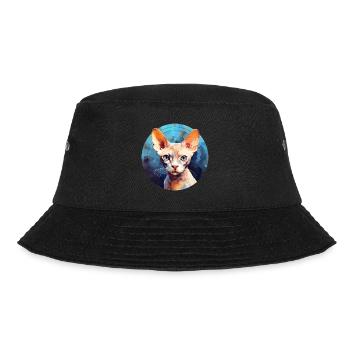 Devon Rex Cat - Bucket Hat - black - Front - Lela (165cm)