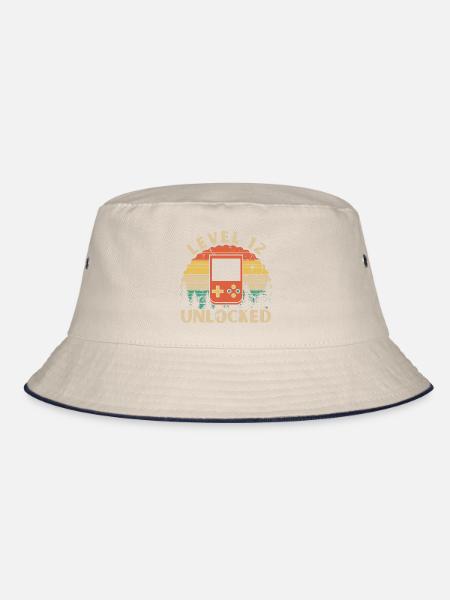 Level 12 freigeschaltet - Bucket Hat - Natur/Navy - Vorne