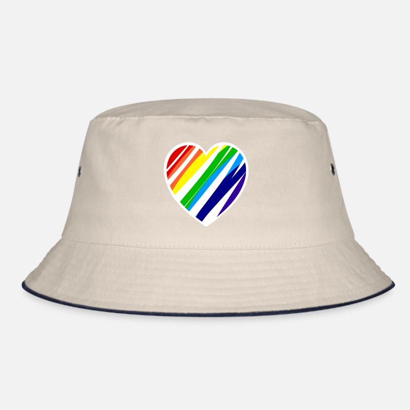 Regenbogen Herz gestreift - zeige Toleranz Bucket Hat