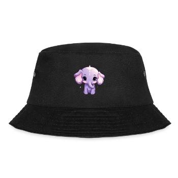 Baby Elefant Kawaii - Bucket Hat - Schwarz - Vorne - Lela (165cm)