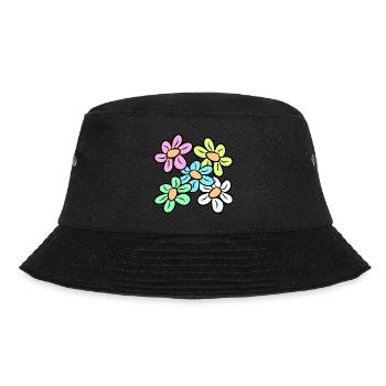 fleur colorée motif floral vrille florale florale - Bob - noir - Devant - Lela (165cm)