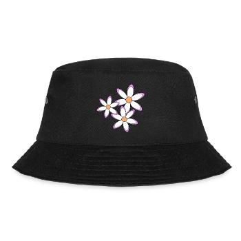 Gänseblümchen Margeriten Blumenranke Blume floral - Bucket Hat - Schwarz - Vorne - Lela (165cm)