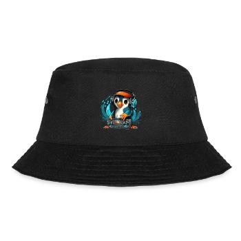 Pinguin-Party - Bucket Hat - Schwarz - Vorne - Lela (165cm)
