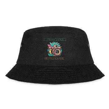 Fotograf im Urlaub - Bucket Hat - Schwarz - Vorne - Lela (165cm)