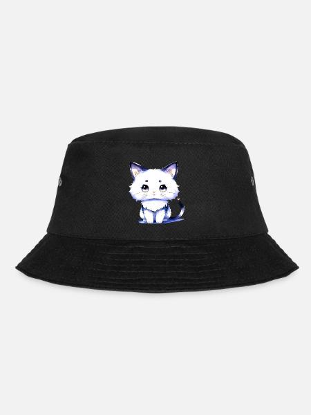 Chat blanc collection Kawaii - Bob - noir