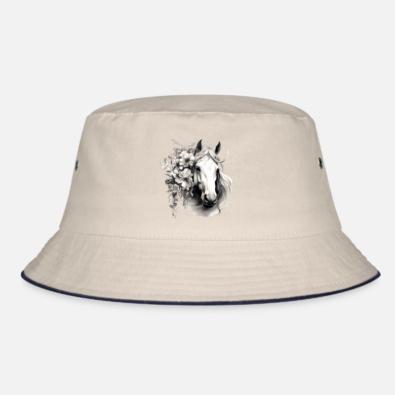 Pferd mit Blumen Bucket Hat