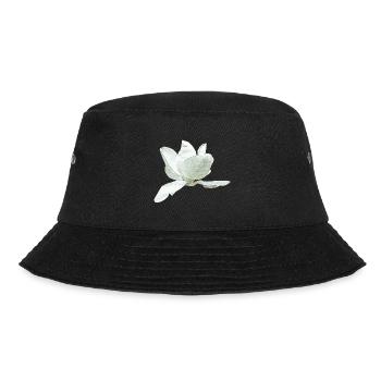 Ideen Muttertag, Magnolie seitlich - Bucket Hat - Schwarz - Vorne - Lela (165cm)