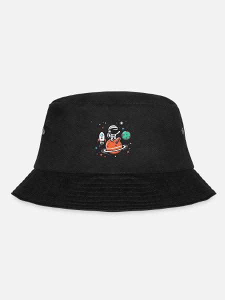 Astronaut auf dem Orange Planet Weltraumabenteuer - Bucket Hat - Schwarz