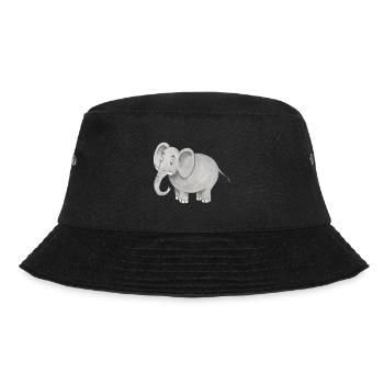Elefant niedlich Kinder Geschenk Safari Zoo Rüssel - Bucket Hat - Schwarz - Vorne - Lela (165cm)