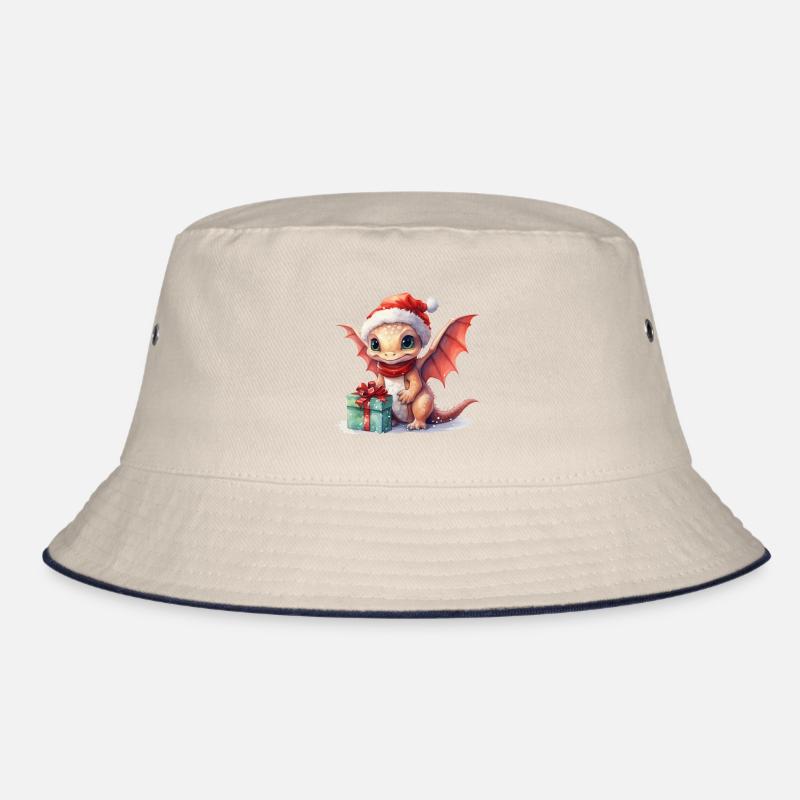 Weihnachtsdrache mit Geschenk Bucket Hat