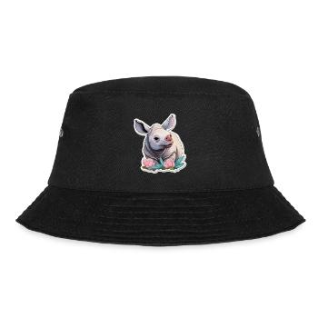 Mega Cute Rhino Cute Kawaii Shirt - Bucket Hat - black - Front - Lela (165cm)