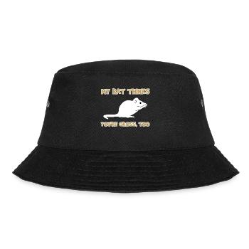 Ratte Statement Haustiere Schoßtier Tiere Heimtier - Bucket Hat - Schwarz - Vorne - Lela (165cm)