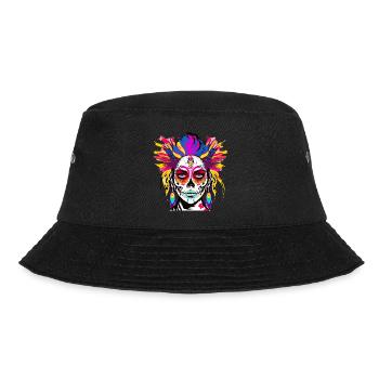 Totenkopf Frau Farbe - Bucket Hat - Schwarz - Vorne - Lela (165cm)