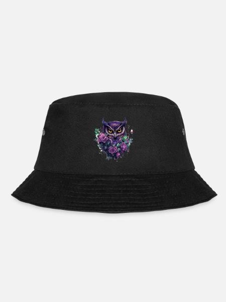 Eule - Bucket Hat - Schwarz