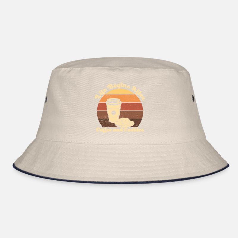 Das Retro-Leben beginnt nach dem Vintage von Kaffee und Keksen Bucket Hat