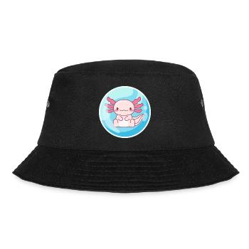Axolotl-Wasserblasen-Design für Axolotl-Liebhaber - Bucket Hat - Schwarz - Vorne - Lela (165cm)