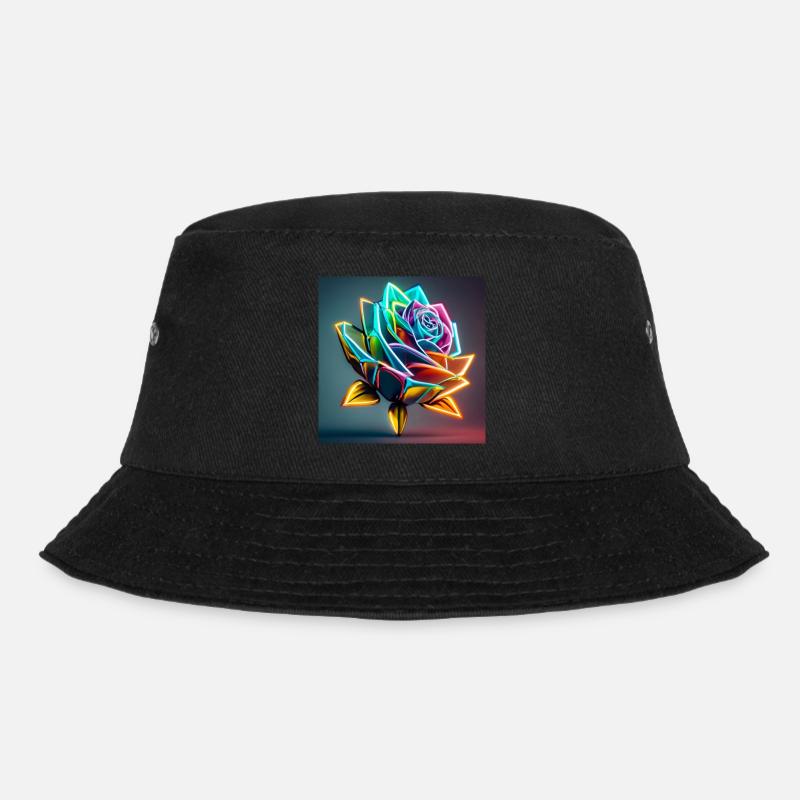 Bunte Rose - Bucket Hat - Schwarz