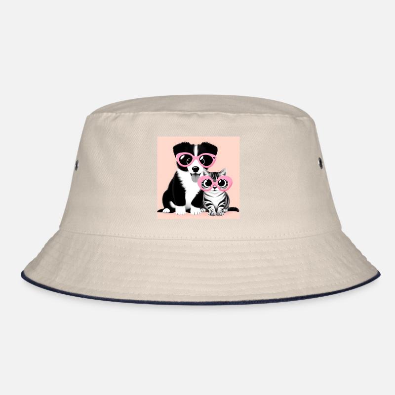 chat et chien dans des lunettes roses Bob