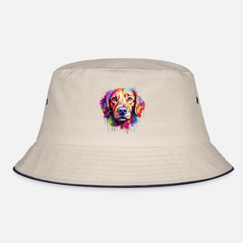 Colorful Golden Retriever Bucket Hat