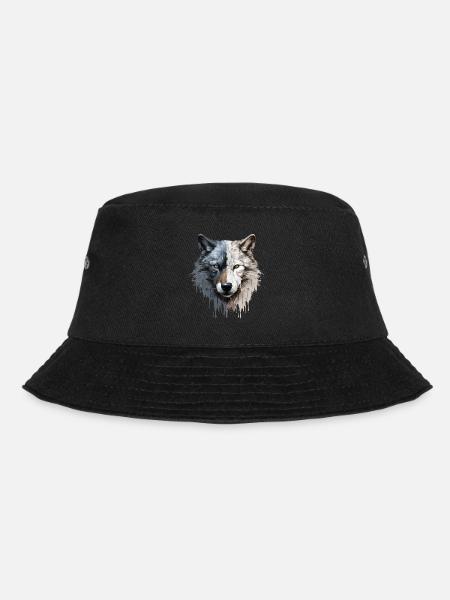 Wolf - Bucket Hat - Schwarz