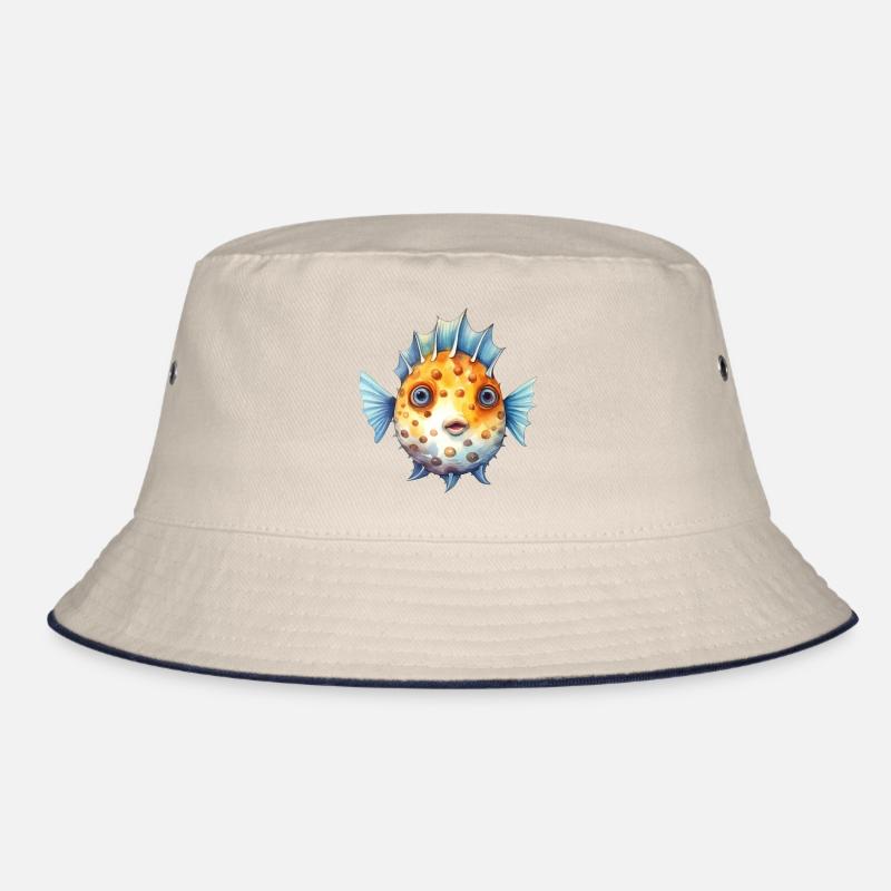 Blue Blowfish Bucket Hat