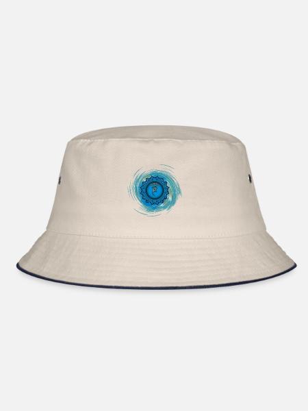 Vishuddha Fifth Chakra - Bucket Hat - ecru/navy - Front