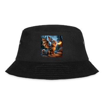 Feuerspeiender Hase Drache #18 - Bucket Hat - Schwarz - Vorne - Lela (165cm)