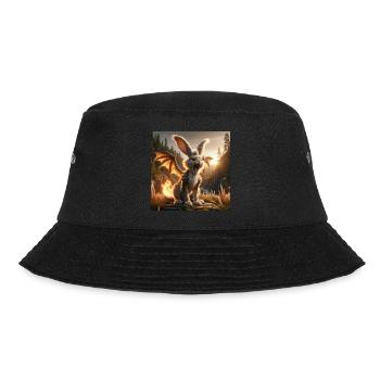 Feuerspeiender Hase Drache #24 - Bucket Hat - Schwarz - Vorne - Lela (165cm)