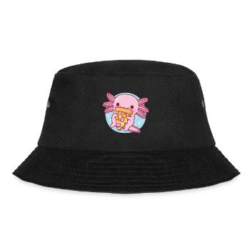 Mignon axolotl mangeant de la pizza - Bob - noir - Devant - Lela (165cm)