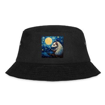 Opossum, Van Gogh, Starry Night, Animal - Bucket Hat - black - Front - Lela (165cm)