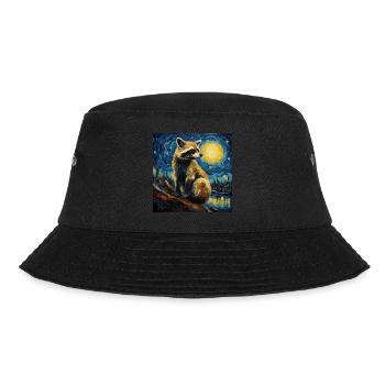 Raccoon, Van Gogh, Starry Night, Animal - Bucket Hat - black - Front - Lela (165cm)