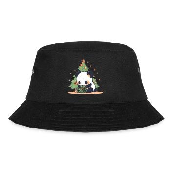 Panda Bear Christmas tree - Bucket Hat - black - Front - Lela (165cm)