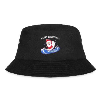 Merry Christmas Weihnachtsmann auf dem Surfbrett - Bucket Hat - Schwarz - Vorne - Lela (165cm)