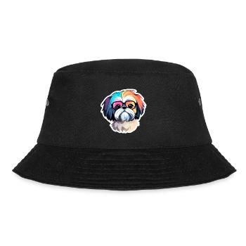 Shih Tzu Dog Drawing - Bucket Hat - black - Front - Lela (165cm)