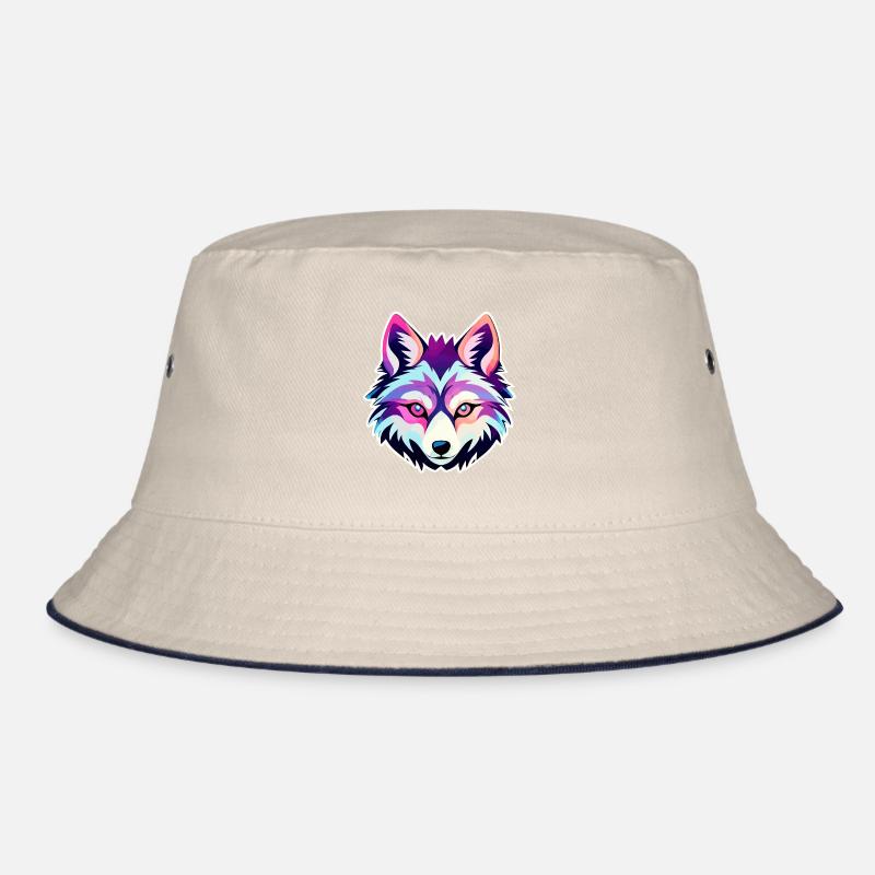 Wolf Zeichnung Bucket Hat