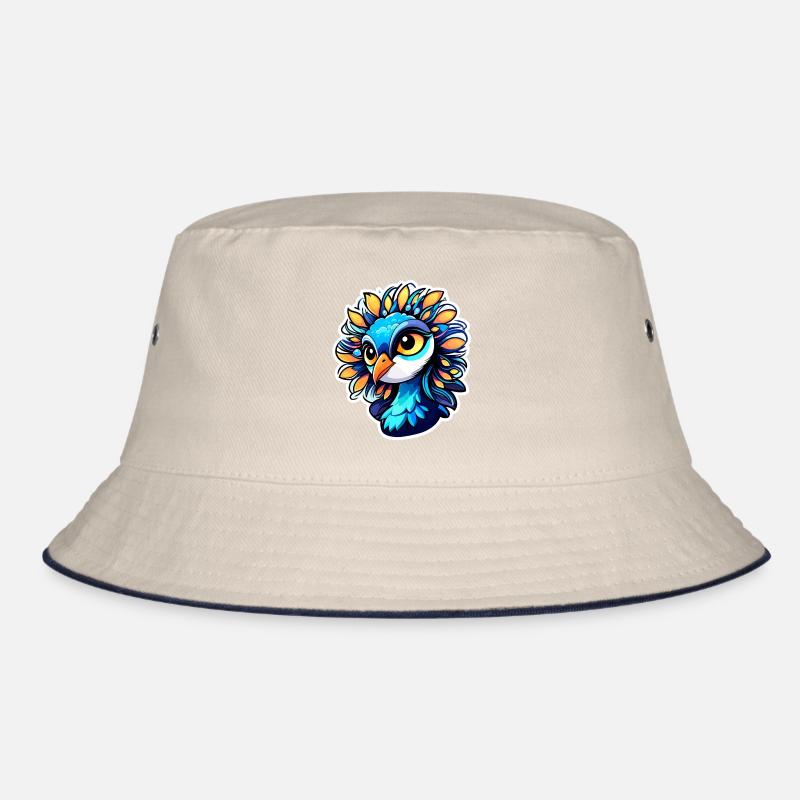 Pfau Vogel Zeichnung Bucket Hat