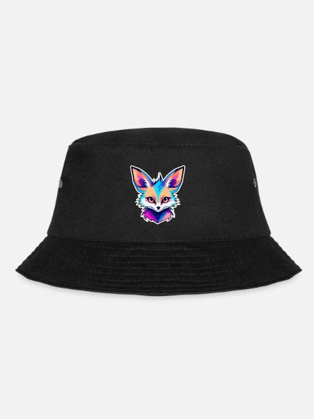 Wüstenfuchs Fennek Zeichnung - Bucket Hat - Schwarz