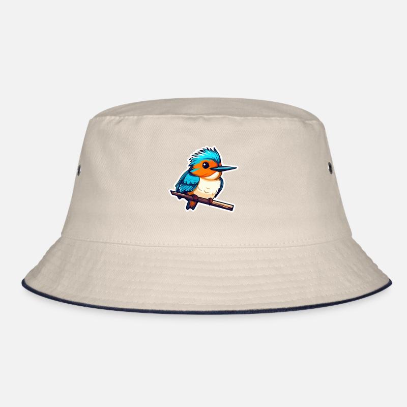 Eisvogel Vogel Zeichnung Bucket Hat