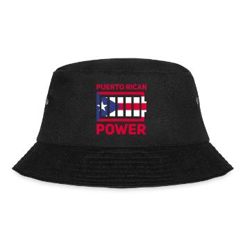 Puerto Rico Flagge | Puerto Ricaner Geschenkideen - Bucket Hat - Schwarz - Vorne - Lela (165cm)