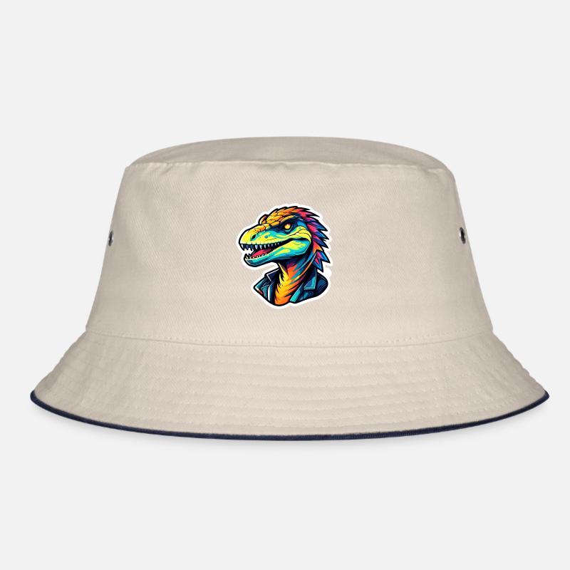 Velociraptor Dinosaurier Zeichnung Bucket Hat