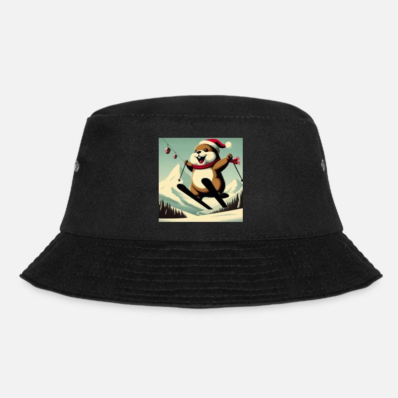 Marmotte Ski Affiche Vintage - Bob - noir