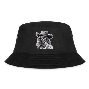 Cow Girl / Wilde Westen / Wüste / Lasso / Rodeo - Bucket Hat - Schwarz - Vorne - Lela (165cm)