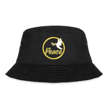 Peace Friedenstaube Friedenszeichen Statement - Bucket Hat - Schwarz - Vorne - Lela (165cm)