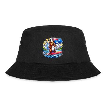Quokka Australien Surfing Design - Bucket Hat - Schwarz - Vorne - Lela (165cm)