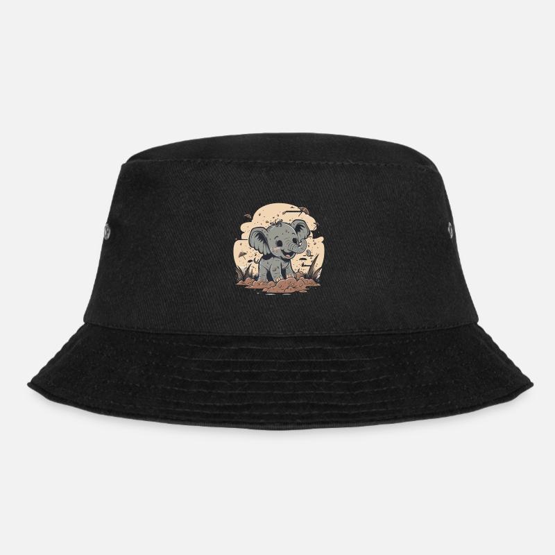Verspielter Elefant - Bucket Hat - Schwarz