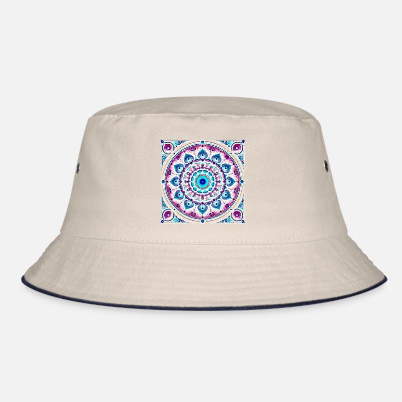 Orbitale Mandala Blau-Rosa Bucket Hat
