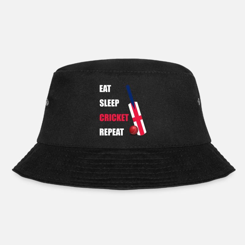 Manger Sommeil Cricket Répéter Angleterre Drapeau Cricket Batte - Bob - noir