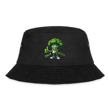 Crazy Veggies: Bro Broccoli Thumbs Up - Bucket Hat - Schwarz - Vorne - Lela (165cm)