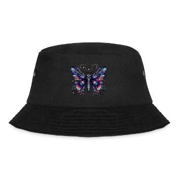Schauriger Schmetterling mit Totenkopf - Bucket Hat - Schwarz - Vorne - Lela (165cm)