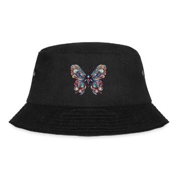 Schauriger Schmetterling mit Totenkopf - Bucket Hat - Schwarz - Vorne - Lela (165cm)